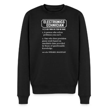 Electronics Technician Funny Definition - Men's Premium Organic Jumper - black - Front - Nico (187cm)