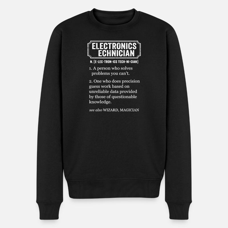 Elektroniktechniker – lustige Definition - Männer Premium Bio Pullover - Schwarz