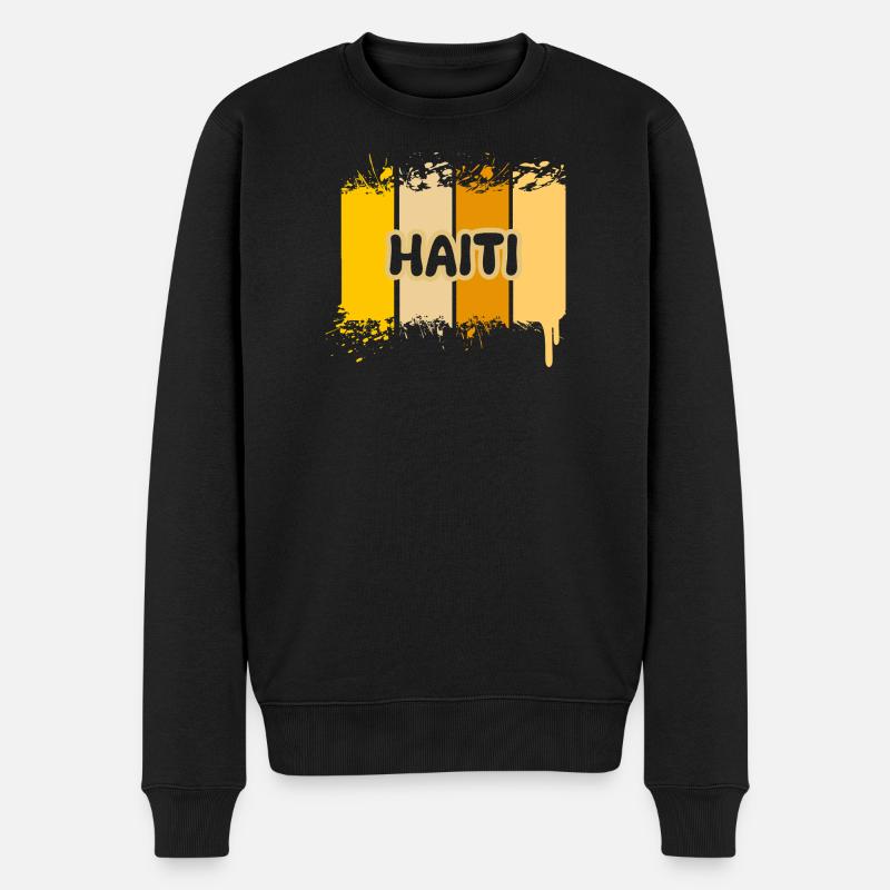 Haiti Haiti - Männer Premium Bio Pullover - Schwarz