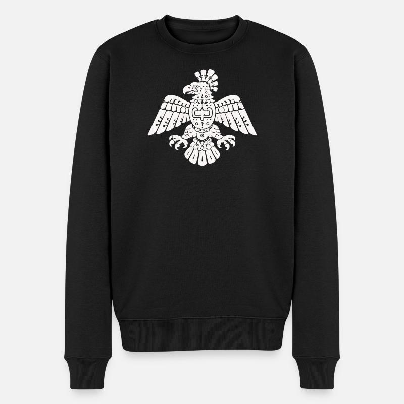 Aztekischer Adler Totem Muster - Männer Premium Bio Pullover - Schwarz