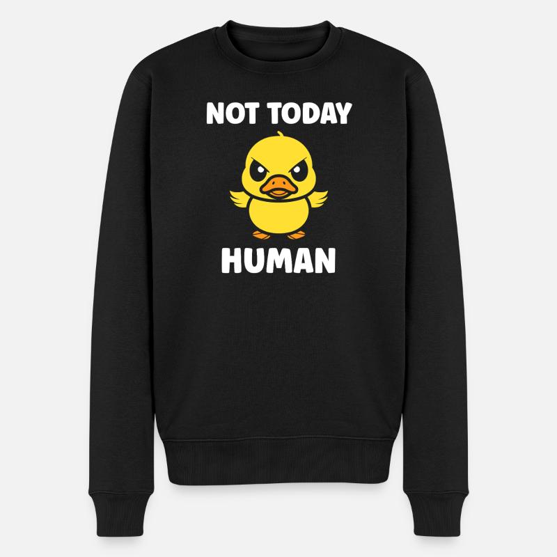 Rebellisches Entlein heute nicht - Männer Premium Bio Pullover - Schwarz