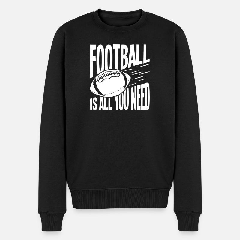 Fußball ist alles, was du brauchst - Männer Premium Bio Pullover - Schwarz