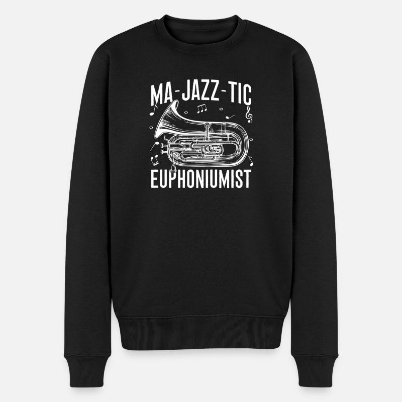 Baritone Player Ma-Jazz-Tic Euphonium - Men's Premium Organic Jumper - black