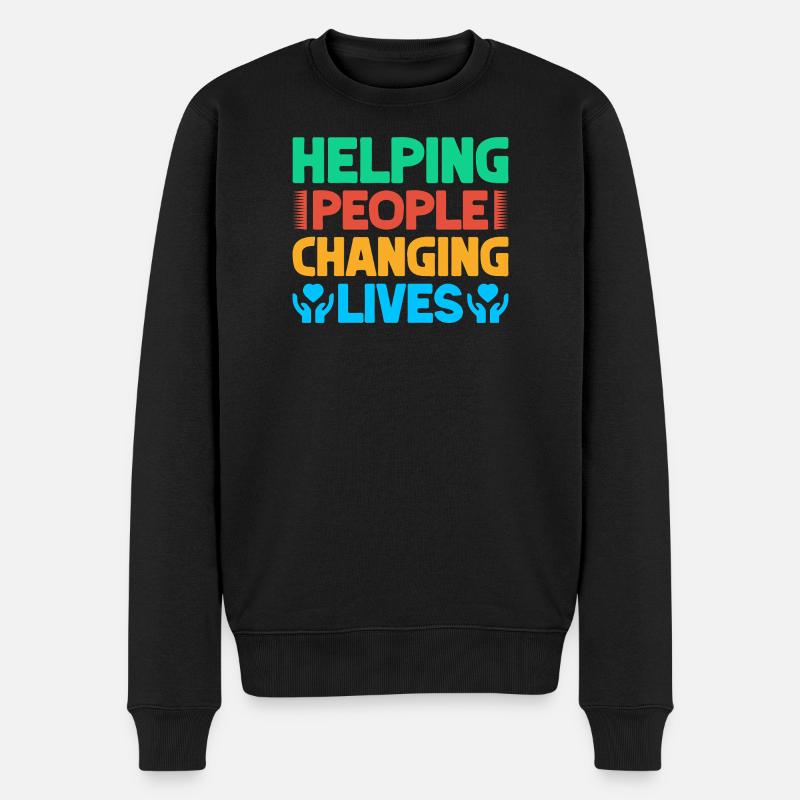 Volunteer Appreciation Helping People Changing - Männer Premium Bio Pullover - Schwarz