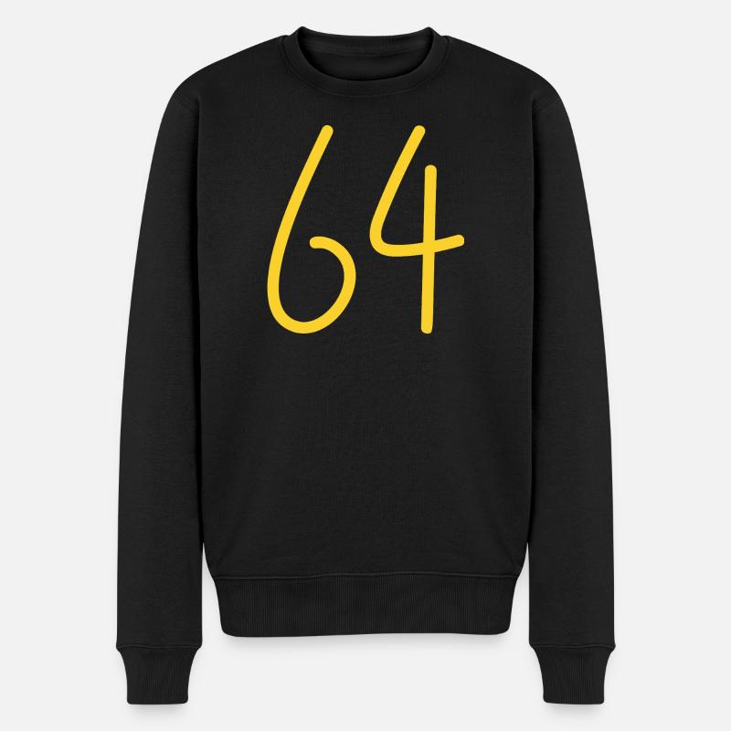 64 - Männer Premium Bio Pullover - Schwarz