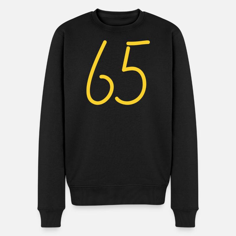 65 - Männer Premium Bio Pullover - Schwarz