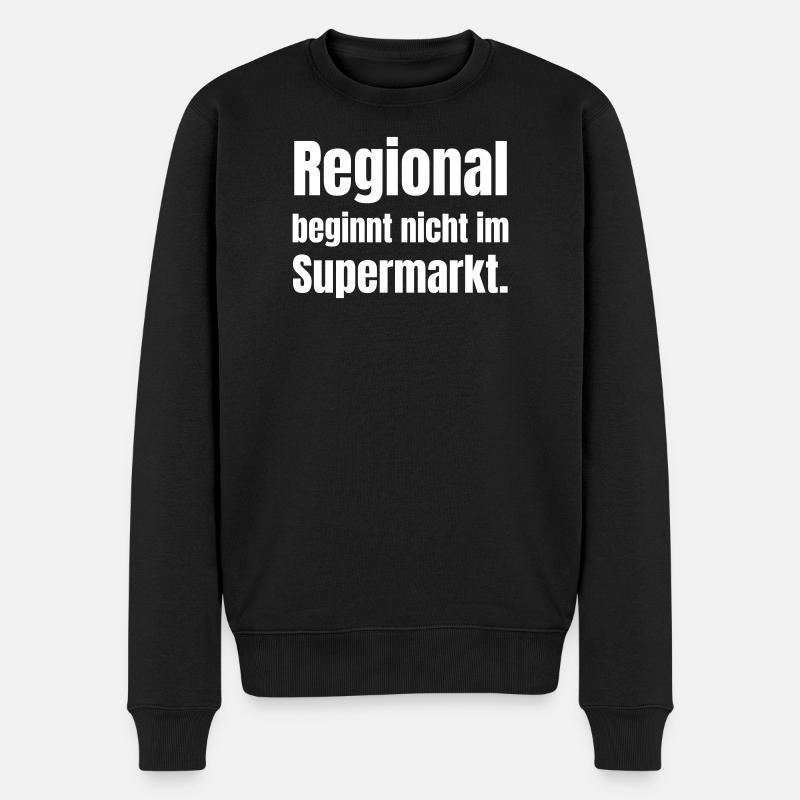 Regionalität statt Supermarkt-Standard - Männer Premium Bio Pullover - Schwarz