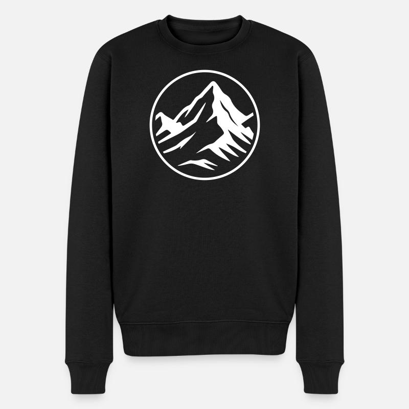 Berg Symbol Gipfel - Männer Premium Bio Pullover - Schwarz