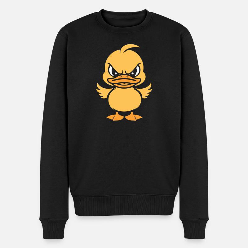 Caneton bougon graphique jaune - Pull Premium bio Homme - noir