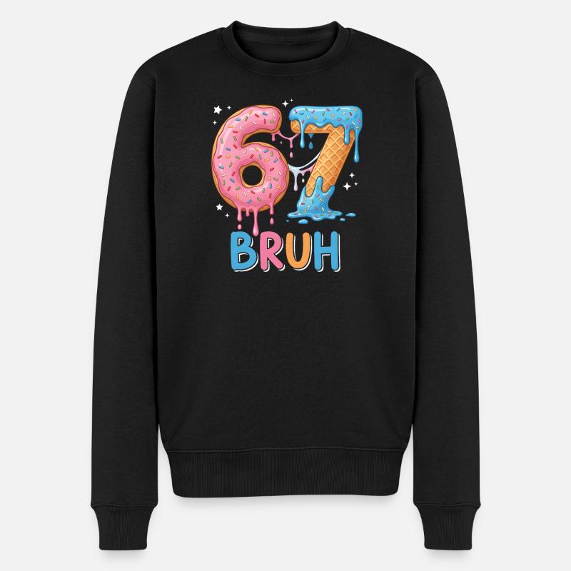 67 Bruh Donut Glacé - Pull Premium bio Homme - noir