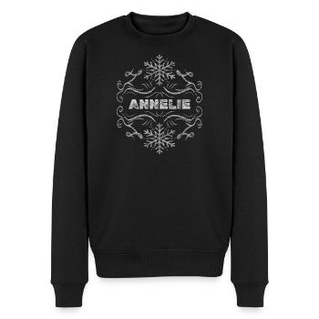 Vorname Annelie - Männer Premium Bio Pullover - Schwarz - Vorne - Nico (187cm)
