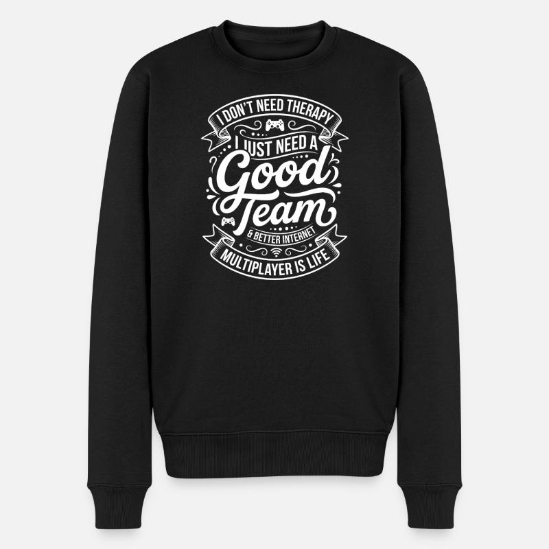 Gutes Team: Multiplayer Liebe - Männer Premium Bio Pullover - Schwarz