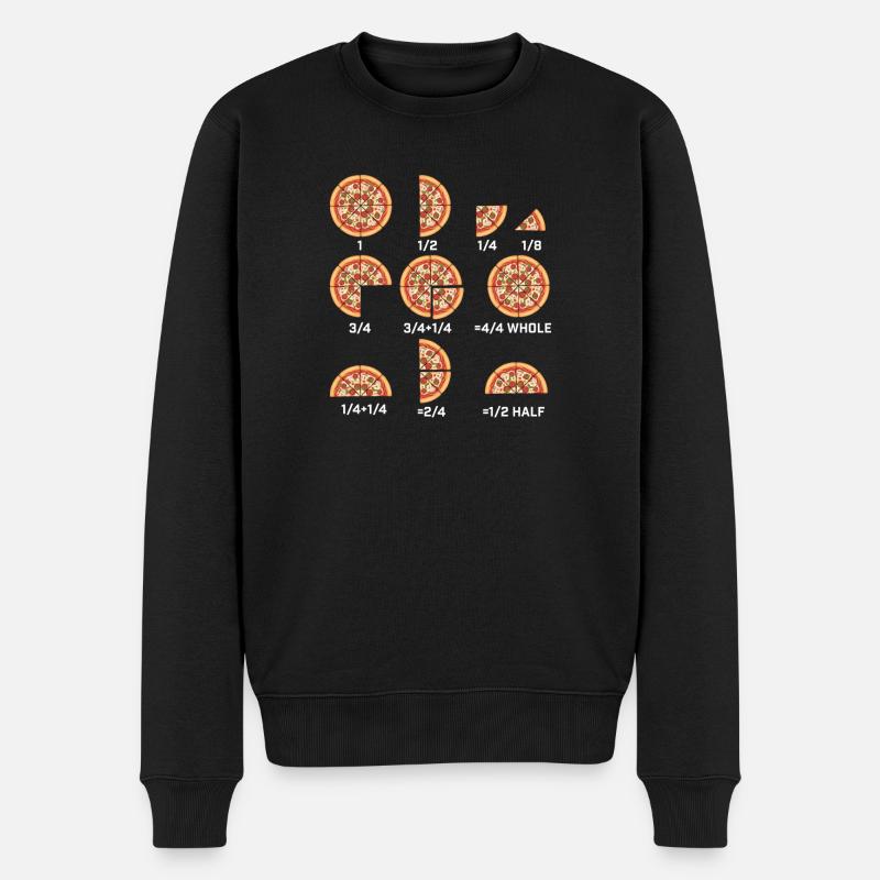 Mathematische Gleichungen Pizzastück lustiges Essen - Männer Premium Bio Pullover - Schwarz