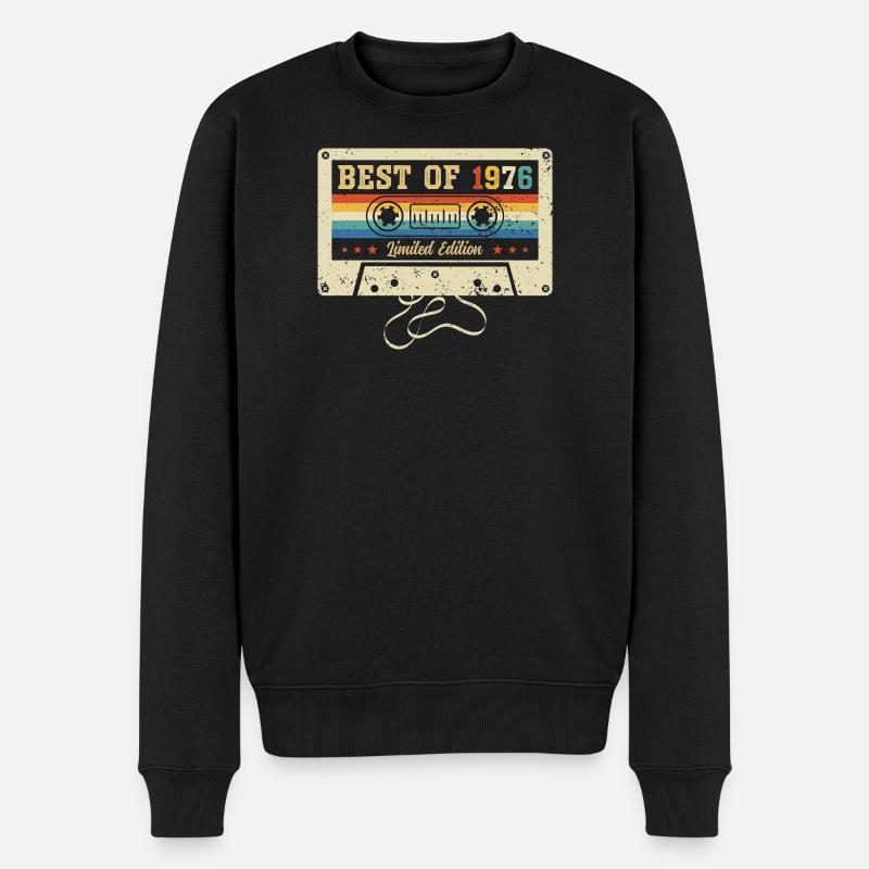 Best Of 1976 50th Birthday - Männer Premium Bio Pullover - Schwarz