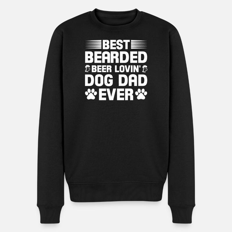 Bearded Beer lovin dad - Männer Premium Bio Pullover - Schwarz