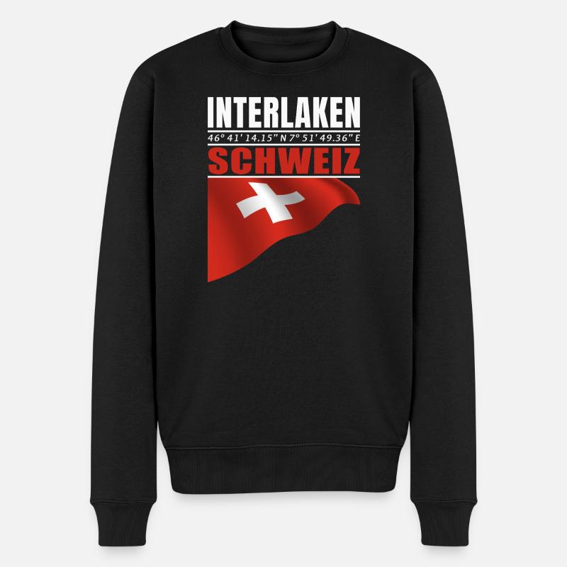 Interlaken - Männer Premium Bio Pullover - Schwarz