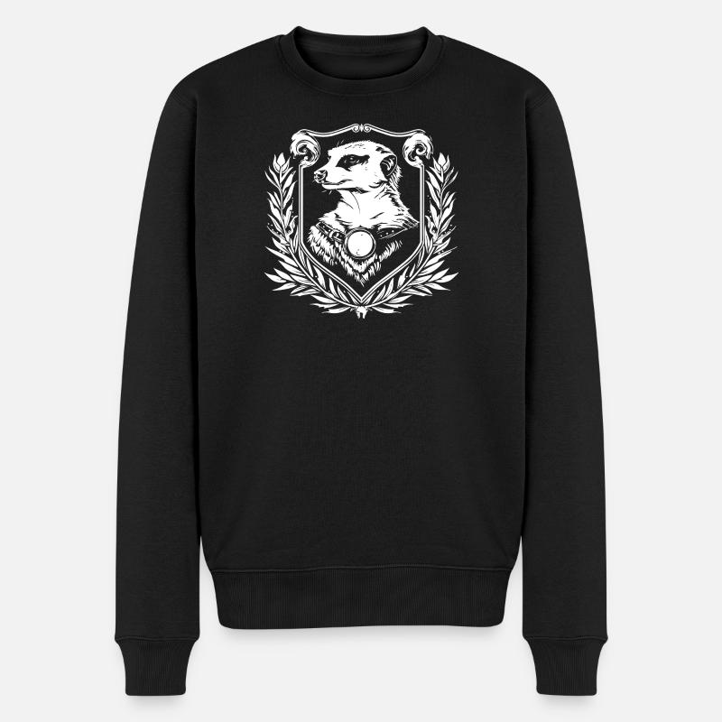 Heraldisches Erdmännchen - Männer Premium Bio Pullover - Schwarz