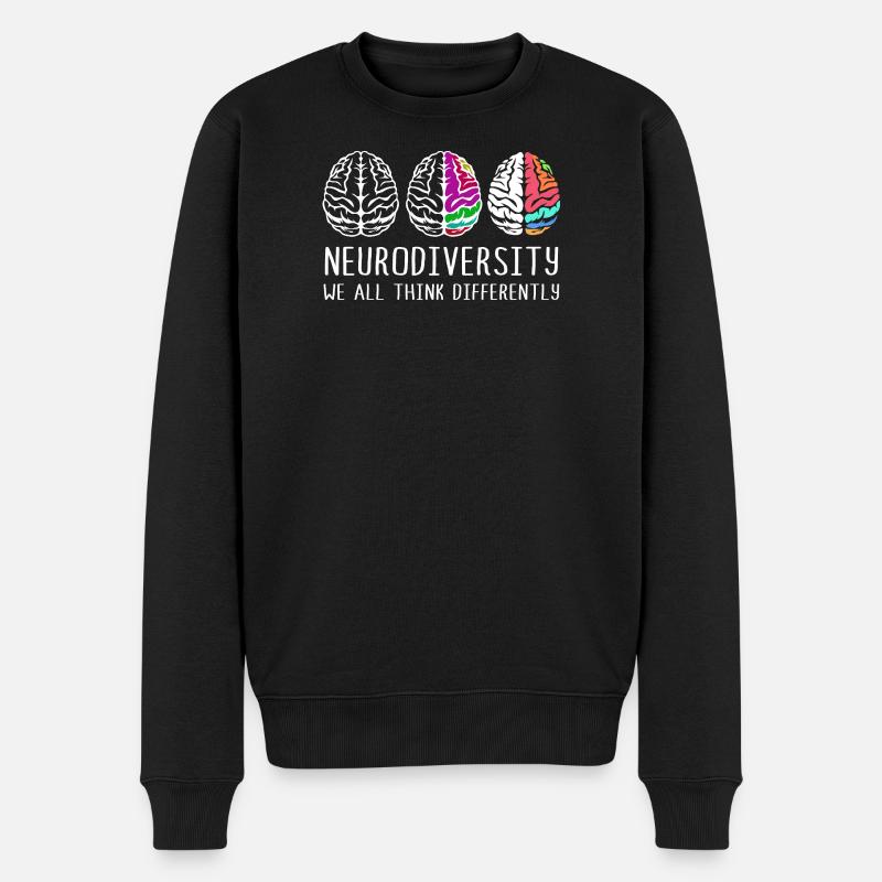 Neurodiversité Autisme Cerveau TDAH Asperger - Pull Premium bio Homme - noir