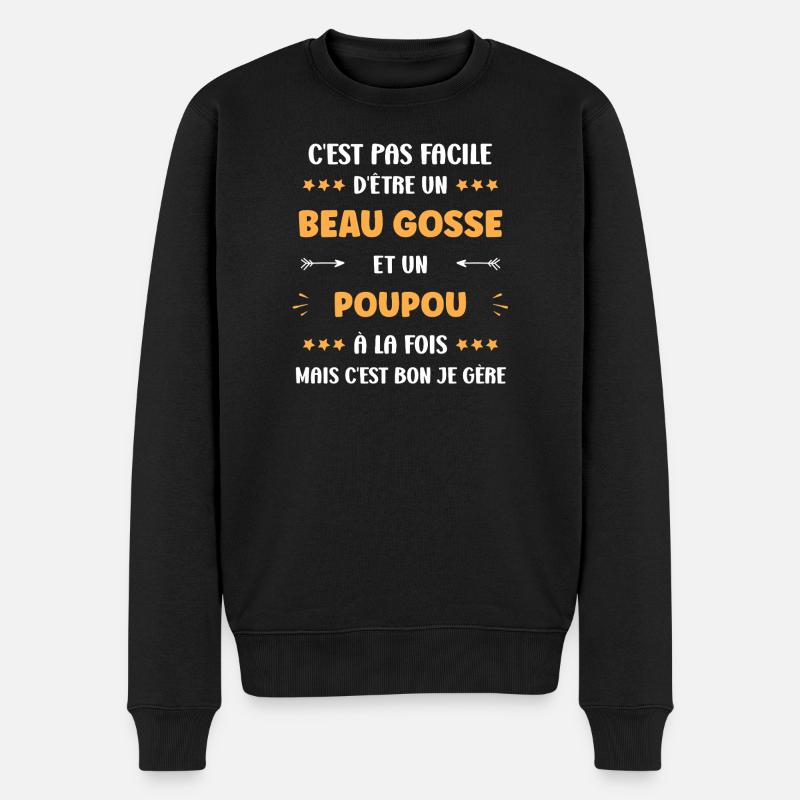 poupou - Pull Premium bio Homme - noir