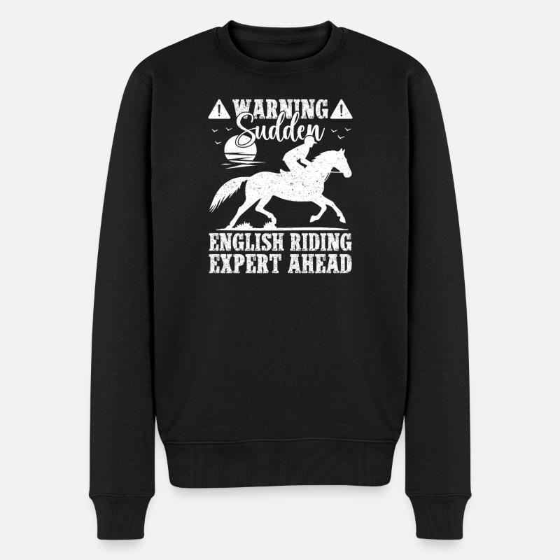 Équitation anglaise Expert en avant-garde cheval - Pull Premium bio Homme - noir