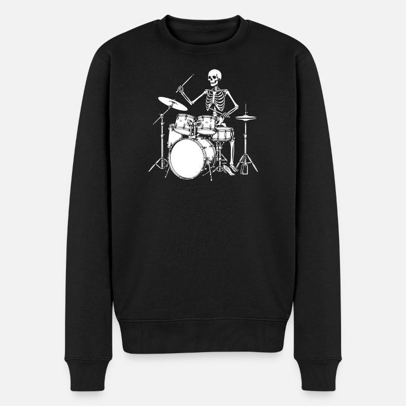 Jam du batteur squelette - Pull Premium bio Homme - noir