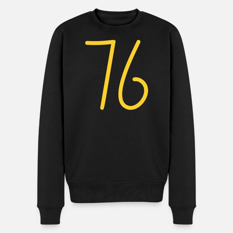 76 - Männer Premium Bio Pullover - Schwarz