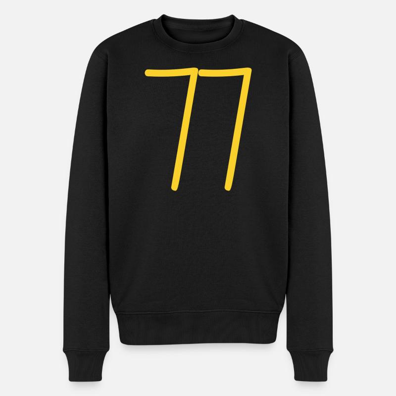 77 - Männer Premium Bio Pullover - Schwarz