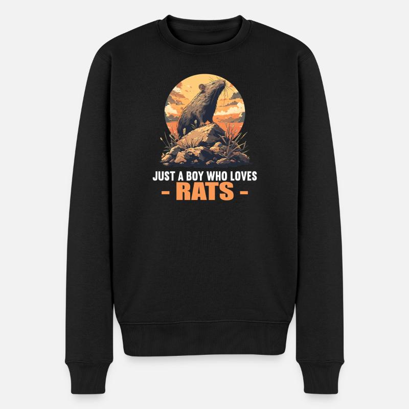 Ratten Ratte - Männer Premium Bio Pullover - Schwarz