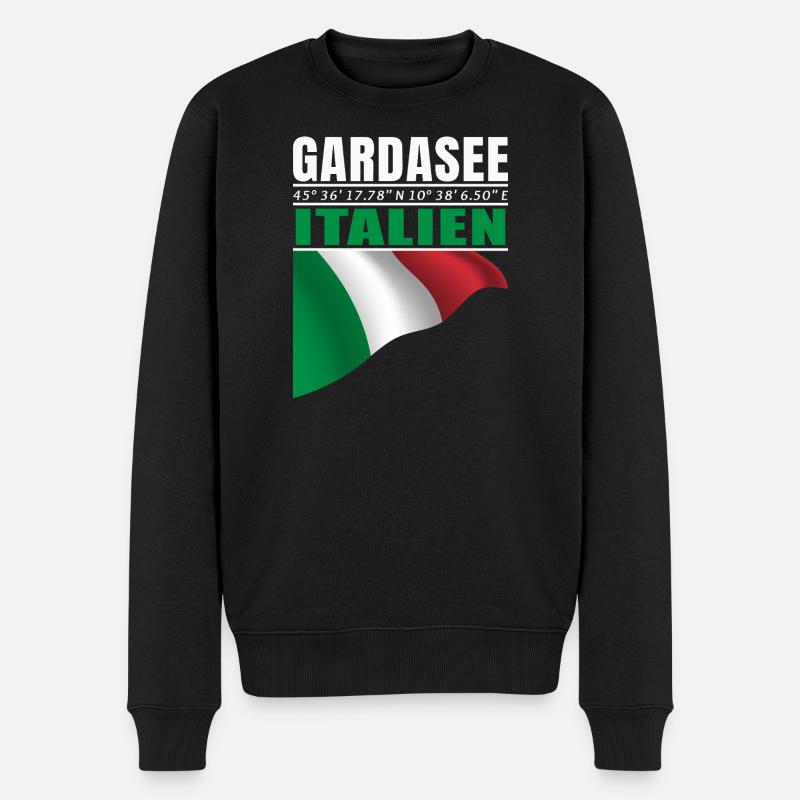Gardasee - Männer Premium Bio Pullover - Schwarz