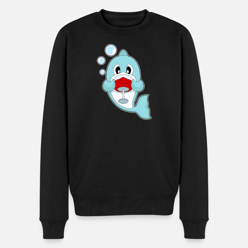Vin rouge dauphin - Pull Premium bio Homme - noir