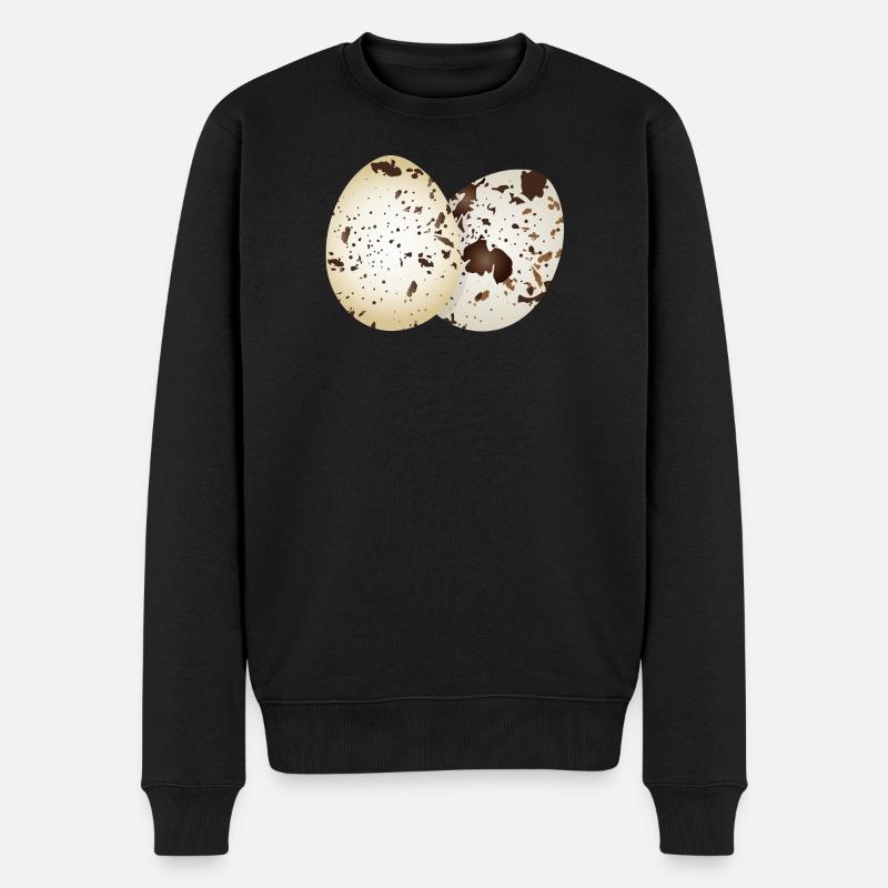Gezeichnete Wachtel-Eier in natürlichen Farben - Männer Premium Bio Pullover - Schwarz