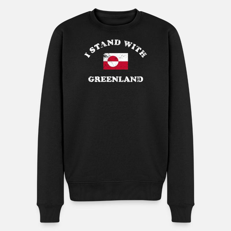 Ich stehe zu Grönland - Männer Premium Bio Pullover - Schwarz
