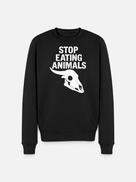 Stop Eating Animals – Protecting Animal Life - Men's Premium Organic Jumper - black