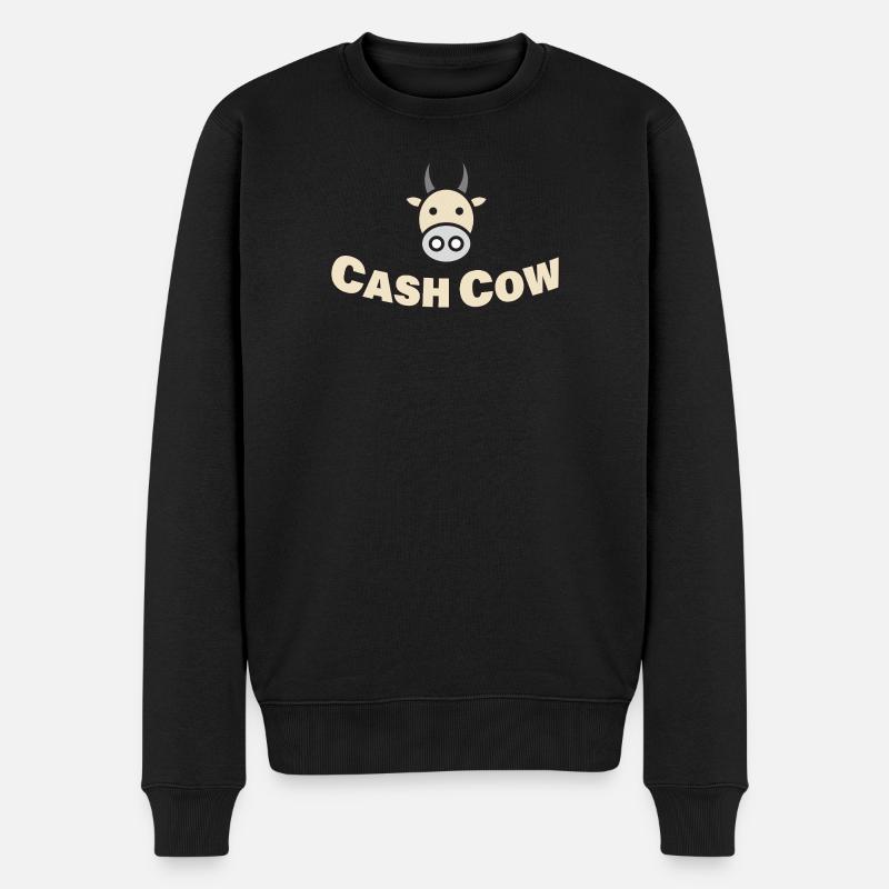 CASH COW - Männer Premium Bio Pullover - Schwarz