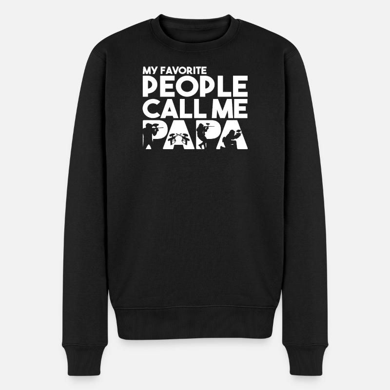 Lieblingsleute nennen mich Papa Paintball Dad - Männer Premium Bio Pullover - Schwarz