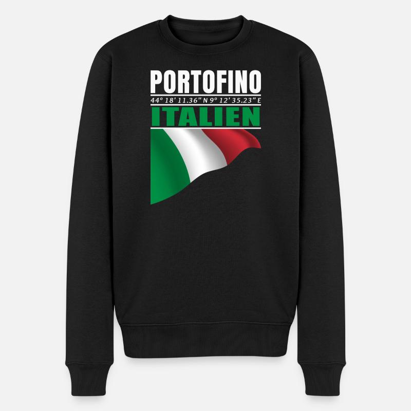 Portofino - Männer Premium Bio Pullover - Schwarz
