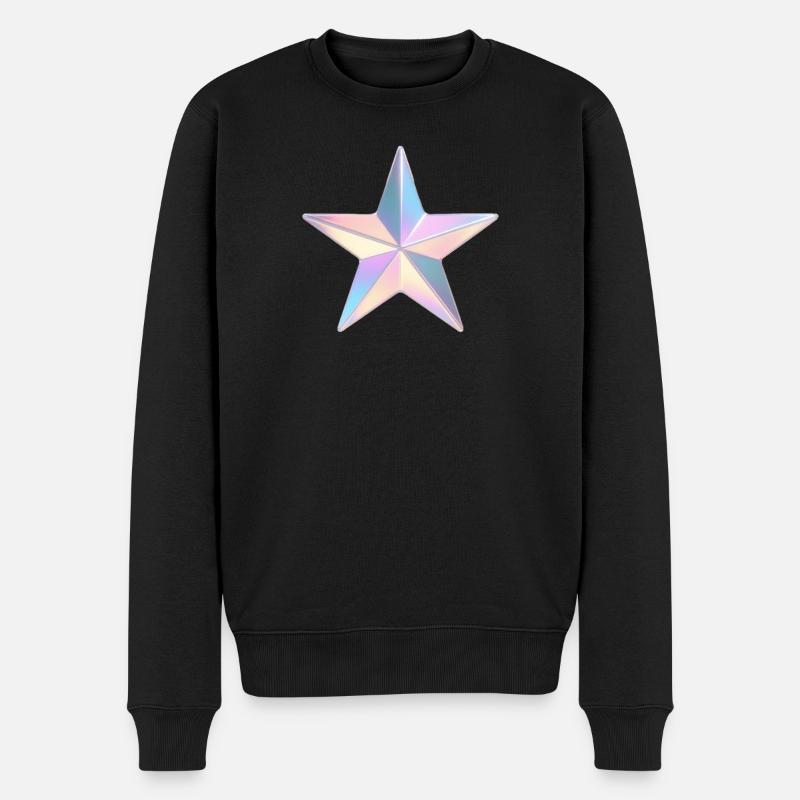 Étoile irisée pastel - Pull Premium bio Homme - noir