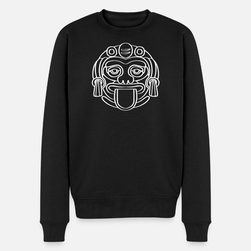 Maya kalender aztec Inka - Männer Premium Bio Pullover - Schwarz