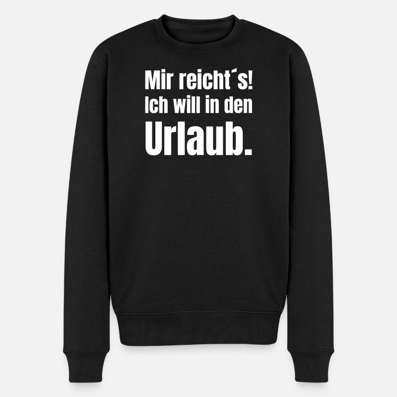 Urlaubslust in fetter Typografie - Männer Premium Bio Pullover - Schwarz