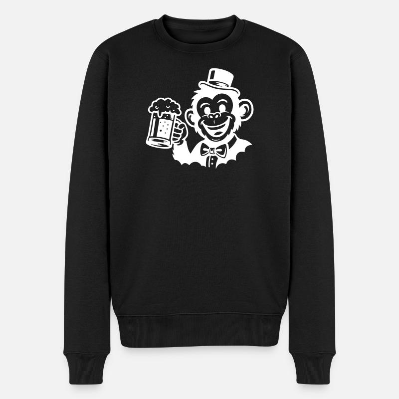 Affe Bräutigam Junggeselle - Männer Premium Bio Pullover - Schwarz