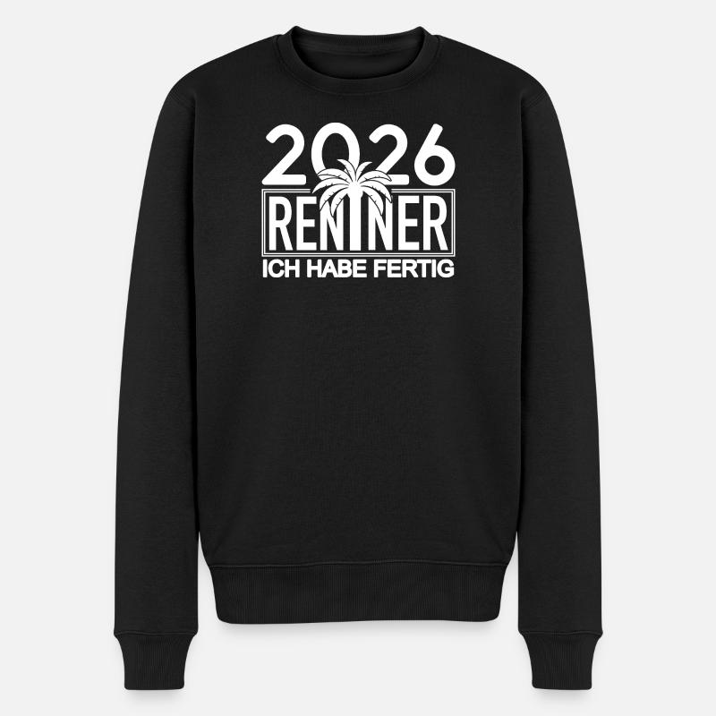 2026 Renner Palmendesign - Männer Premium Bio Pullover - Schwarz