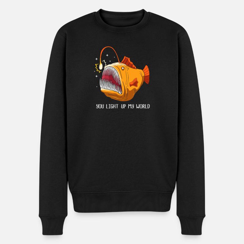 Anglerfisch - Männer Premium Bio Pullover - Schwarz