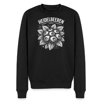 Heidelbeeren Illustration - Männer Premium Bio Pullover - Schwarz - Vorne - Nico (187cm)