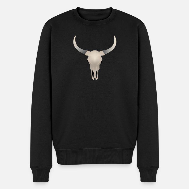 Crâne de buffle - Pull Premium bio Homme - noir