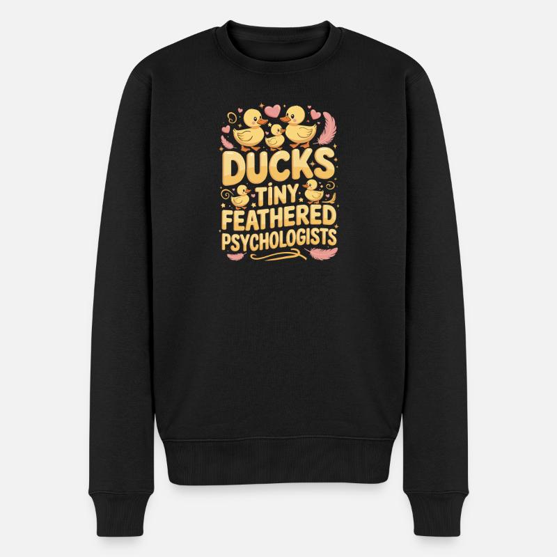  Ducks Tiny Feathered Psychologists Lustiger Enten - Männer Premium Bio Pullover - Schwarz