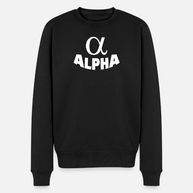 ALPHA - Männer Premium Bio Pullover - Schwarz