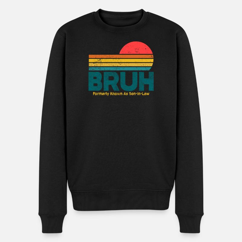 Bruh Sunset Retro Meme Design - Pull Premium bio Homme - noir