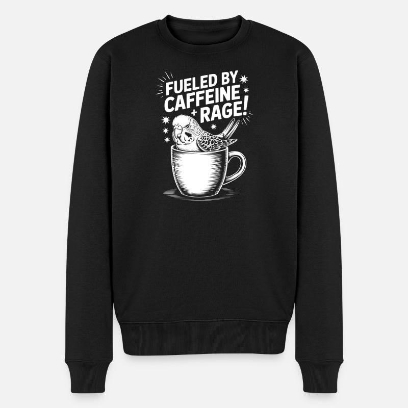 Kaffee Sprüche Koffein Lustiges Kaffee Geschenk - Männer Premium Bio Pullover - Schwarz