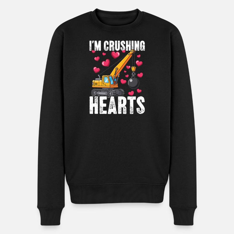 Grue de Cœurs Écrasants - Pull Premium bio Homme - noir