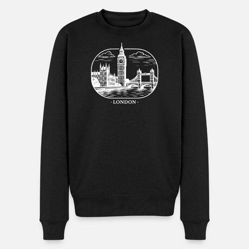 Skyline de la ville de Londres - Pull Premium bio Homme - noir